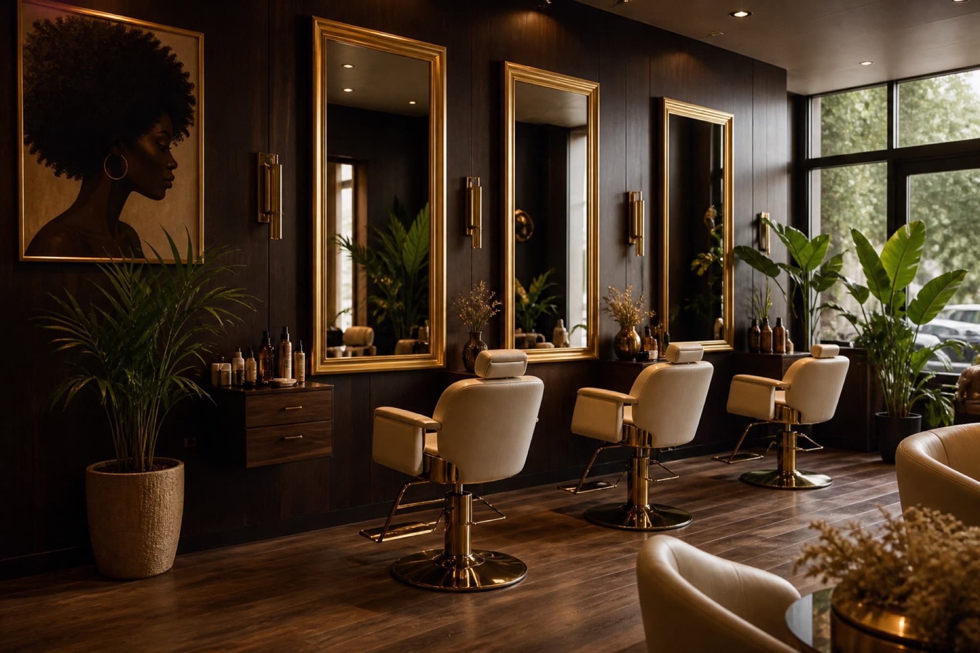 Warm salon interior